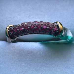 Sterling silver 925 / 18K Yellow Gold Ruby Ring